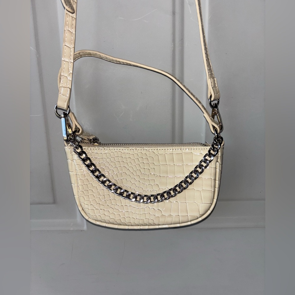 Urban Outfitters ivory faux snakeskin mini crossbody bag